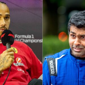 Lewis Hamilton (L) and Karun Chandhok (R)