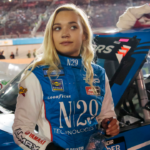 Nov 8, 2019; Avondale, AZ, USA; NASCAR Gander Outdoors Truck Series driver Natalie Decker during the Lucas Oil 150 at ISM Raceway. Mandatory Credit: Mark J. Rebilas-Imagn Images