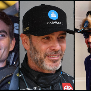 Jimmie Johnson (L) Jeff Gordon (C) and Richard Petty (R). Image Credits: Imagn.