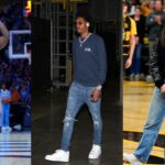 Dwyane Wade (L), Lou Williams (C), Caitlin Clark (R)