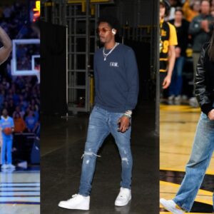 Dwyane Wade (L), Lou Williams (C), Caitlin Clark (R)