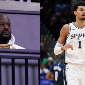 Shaquille O'Neal (L) and Victor Wembanyama (R)