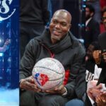 LeBron James (L), Hakeem Olajuwon (C), Udonis Haslem (R)