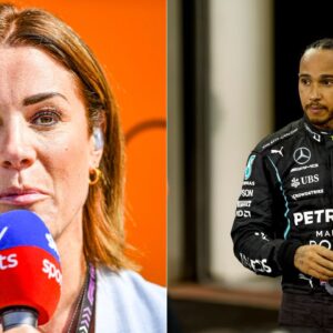 Natalie Pinkham(L), Lewis Hamilton(R)