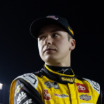 Feb 12, 2025; Daytona Beach, Florida, USA; NASCAR Cup Series driver Christopher Bell (20) during qualifying for the Daytona 500 at Daytona International Speedway. Mandatory Credit: Mark J. Rebilas-Imagn Images