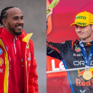 Lewis Hamilton (L) and Max Verstappen (R)