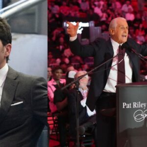 Bob Myers (L), Pat Riley (R)