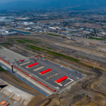 Mar 22, 2024; Fontana, CA, USA; Aerial overall view of construction efforts to tear down portions of Auto Club California Speedway. Mandatory Credit: Mark J. Rebilas-Imagn Images