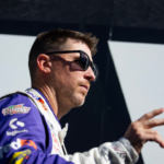 Nov 10, 2024; Avondale, Arizona, USA; NASCAR Cup Series driver Denny Hamlin (11) during the NASCAR Cup Series Championship race at Phoenix Raceway. Mandatory Credit: Mark J. Rebilas-Imagn Images