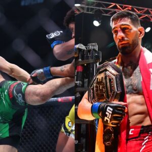 Belal Muhamamd (L), Ilia Topuria (R)