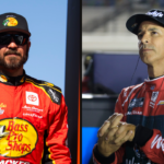 Martin Truex Jr. (L) and Helio Castroneves (R). Image Credits: Imagn.
