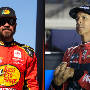 Martin Truex Jr. (L) and Helio Castroneves (R). Image Credits: Imagn.