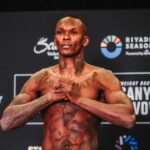 Israel Adesanya steps on the scale for the UFC FN Saudi Arabia: Adesanya vs. Imavov official weigh-ins at Crown Plaza RDC on January 31, 2025, in Riyadh, Riyadh Province, Saudi Arabia. ( PxImages) Riyadh Saudi Arabia - ZUMAp175 20250131_zsa_p175_011 Copyright: xDannyxPerezx