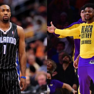 Gilbert Arenas(L) and Bronny James(R)