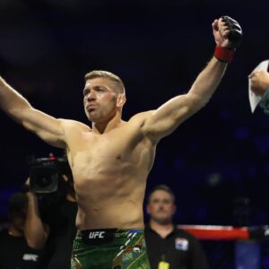 UFC 312 SYDNEY, Dricus Du Plessis of South Africa greets the crowd before his middleweight title bout against Sean Strickland of United States during the UFC 312 event at Qudos Bank Arena in Sydney, Sunday, February 9, 2025.