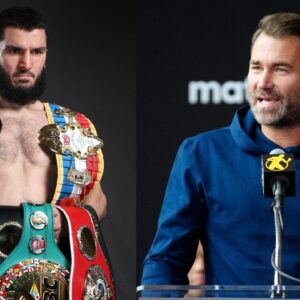 Artur Beterbiev (L), Eddie Hearn (R)