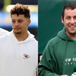 Travis Kelce, Patrick Mahomes, Adam Sandler