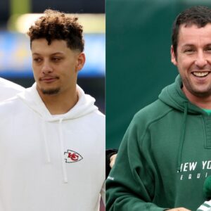 Travis Kelce, Patrick Mahomes, Adam Sandler