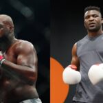 Jon Jones (L), Francis Ngannou (R)