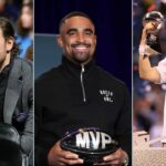 Chris Long, Jalen Hurts and Eli Manning