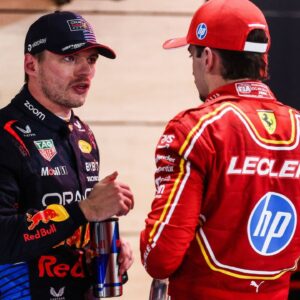 F1 - QATAR GRAND PRIX 2024 VERSTAPPEN Max (ned), Red Bull Racing RB20, portrait and LECLERC Charles (mco), Scuderia Ferrari SF-24, portrait during the Formula 1 Qatar Airways Qatar Grand Prix 2024, 23th round of the 2024 Formula One World Championship