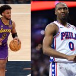 Bronny James (L) and Tyrese Maxey (R)