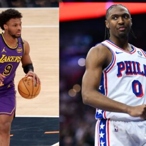 Bronny James (L) and Tyrese Maxey (R)