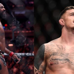 Jon Jones (L), Tom Aspinall (R)