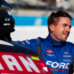 Nov 8, 2024; Avondale, Arizona, USA; NASCAR Truck Series driver Frankie Muniz (27) during the NASCAR Truck Series championship race at Phoenix Raceway. Mandatory Credit: Mark J. Rebilas-Imagn Images