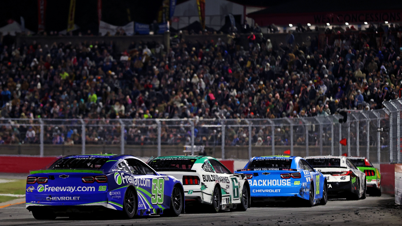 NASCAR Cup Series driver Daniel Suarez (99) during the Clash at Bowman Gray at Bowman Gray Stadium.