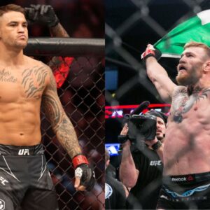Dustin Poirier (L), Conor McGregor (R)