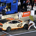 NASCAR Cup Series driver Justin Allgaier (40) makes a pit stop during the Daytona 500 at Daytona International Speedway.