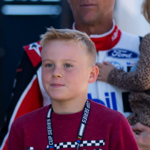 Keelan Harvick, son of NASCAR Cup Series driver Kevin Harvick during the Folds of Honor QuikTrip 500 at Atlanta Motor Speedway.
