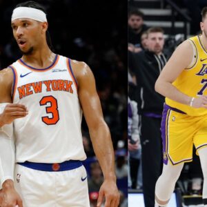 Jalen Brunson, Josh Hart and Luka Doncic