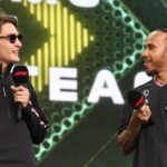 March 23, 2024: GEORGE RUSSELL and LEWIS HAMILTON of Mercedes on stage during the Fan Forum Event at the 2024 Formula One Australian Grand Prix at the Albert Park Circuit in Melbourne on March 23, 2024 in Melbourne, Australia