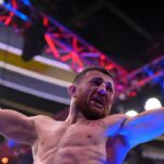 : MERAB DVALISHVILI (19-4-0) of Tbilisi, Georgia defeats UMAR NURMAGOMEDOV (18-1-0) of Kizilyurt, Russia by unanimous decision (48-47, 48-47, 49-46) during UFC 311 at the Intuit Dome, Inglewood, California Inglewood USA - ZUMAo117 20250118_zsp_o117_100 Copyright: xMikaelxOnax
