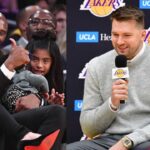 Kobe Bryant and GiGi Bryant (L), Luka Doncic (R)