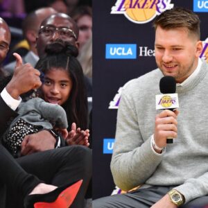 Kobe Bryant and GiGi Bryant (L), Luka Doncic (R)