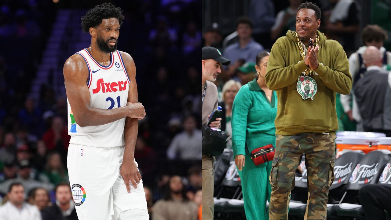 Joel Embiid (Left) and Paul Pierce (Right) Credit: Imagn Images