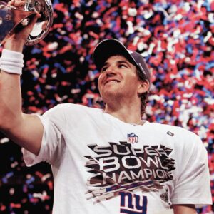 Eli Manning after being named MVP after Super Bowl XLVI in Indianapolis, February 5, 2012. Super Bowl Xlvi New York Giants Vs New England