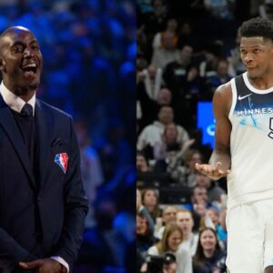 Kevin Garnett (L) and Anthony Edwards (R)