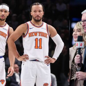 Jalen Brunson and Josh Hart (L), Mike Breen (R)