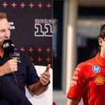 Christian Horner(L), Charles Leclerc(R)