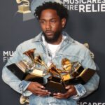 Kendrick Lamar, Winner of Record of the Year, Best Rap Performance, Best Rap Song, Best Music Video, and Song of the Year for ‘Not Like Us’ at the 67th Annual Grammy Awards at Crypto.com Arena in Los Angeles on Sunday, Feb. 2, 2025.