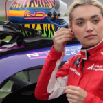 Natalie Decker gets ready for her qualifying run, Saturday, February 17, 2024 for the United Rentals 300 at Daytona International Speedway.