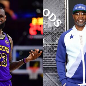 LeBron James(L) and Stephen Jackson(R)