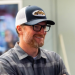 Feb 14, 2025; Daytona Beach, Florida, USA; NASCAR Cup Series team owner Dale Earnhardt Jr during practice for the Daytona 500 at Daytona International Speedway. Mandatory Credit: Mark J. Rebilas-Imagn Images
