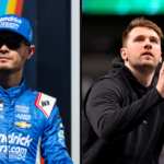 Kyle Larson (L) and Luca Doncic (R). Image Credits: Imagn.