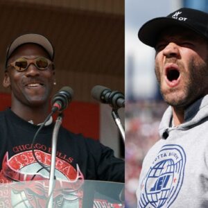 Michael Jordan (L), Julian Edelman (R)