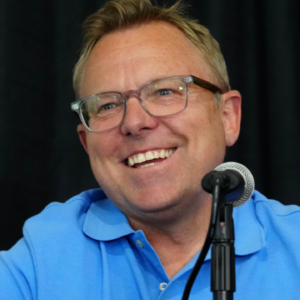 Jun 20, 2024; Eugene, OR, USA; Leigh Diffey during US Olympic Team Trials press conference at Hayward Field. Mandatory Credit: Kirby Lee-Imagn Images